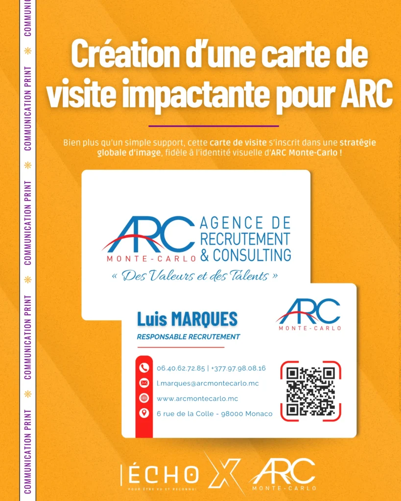 Création d&rsquo;une carte de visite impactante pour ARC !